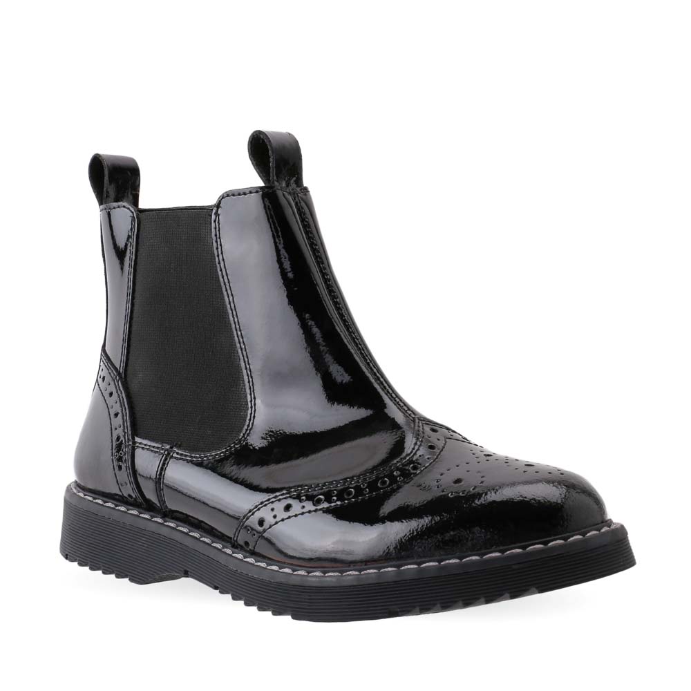 Start Rite - Revolution In Black Patent 3521-36F In Size 38 In Plain Black Patent Girls Boots  In Black Patent For kids